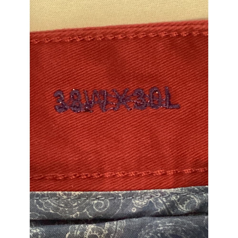 Alan Flusser Mens Red Casual Pants‎ Trousers Size 38 Cotton Blend - Picture 6 of 11